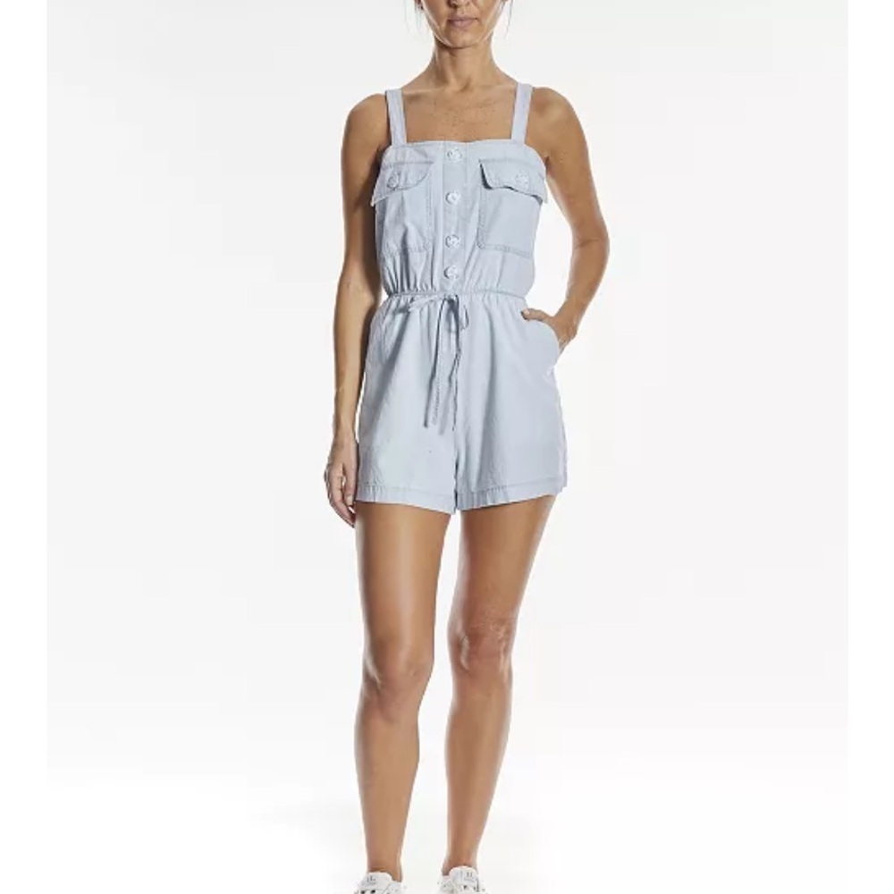 New! Oat New York Light Blue Denim Romper